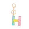 Porte-clés Bonbons Couleur Lettre Résine Acrylique 26 Anglais Populaire Simple Pendentif Porte-clés Accessoires Mignon G230525