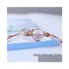 Braccialetti con ciondoli Palla di vetro Braccialetto di fiori secchi Corda fatta a mano Nodo Intrecciato Ceramica Perline Gioielli Drop Delivery Dhfqb