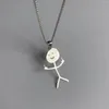Anhänger Halsketten Edelstahl Halskette Interessante Persönlichkeit Cartoon Stickman Nette Männer Und Frauen Paare Mode Halskette