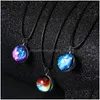 Подвесные ожерелья модные двойные колье Neba светятся в темной космической вселенной Стеклянная галактика Солнечная система со светящейся каплей del dhclj