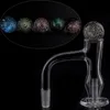 Fully Worked Smoking Nails Quartz Blender Banger Beveled Edge with Dichro Glass Cap Set for Glass Water Bongs Pipes Dab Rigs