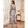 Casual Dresses 2023 Mest Spring Autumn Long Dress Office Lady Chinese Style Maxi Sashes Birthday for Women