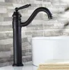 Bathroom Sink Faucets Deck Mounted Basin Mixer Tap Black Oil Rubbed Bronze Faucet Single Handle Kitchen Lnf213