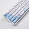 Tastiere Tastiere Tasti Cherry Profile Keycap Ocean Wave Per tastiera Switch Sublimazione Blu Bianco Copritasti