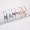 Bracelets de charme lalynnly corda meias de árvore de natal sinos de malha elk snowflake star pingente de pulseira para mulheres meninas diárias jóias presentes