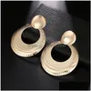 Charm Metal Round Hollow örhängen Bohemian Big Circle Earring For Women Weddings Party Retro Boho Jewelry Alloy Drop Lady Delivery DH4QP