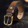 Ceintures Racoslee Real Belt Men's Pure Vache à vache à aiguille à main boutonnée Couge de tête en cuir coréen Version coréenne Denim tendance