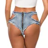 Damskie szorty dżinsowe seksowne rozryte dno dolne dżinsy na plażę moda letnia dziura talia