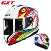 Motorcykelhjälmar GXT Fashion Hjälm Motorcykel Motocross Riding Safety Paer Electric Double Lens Accesorios Para Moto Casco