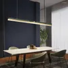Hängslampor minimalism nordisk restaurang marmor lyx ljuskrona post modern enkel lång matbord bar alla koppar kreativa