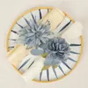 Decorative Flowers Haze Blue Artificial Silk Napkin Ring Wedding Table Ornaments Simulated Flower Buckle Valentine's Day Decor Props