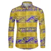 Hommes chemises décontractées polynésien Tribal Samoan Totem tatouage Samoa imprime chemise hauts à manches longues Slim Fit hommes Camisa vêtements sociaux