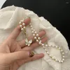 Pendentif Colliers Fée Forêt Perle Papillon Collier Femme Harajuku Style Tempérament Sauvage Clavicule Chaîne Pandent Pour Dames