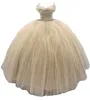 Quinceanera sukienki Księżniczki Aplikacje Kryształowy koralik ukochany suknia balowa z tiulowym koronkowym up plus size słodka 16 debiutanta przyjęcie urodzinowe vestidos de 15 anos 132