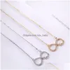 ペンダントネックレス925 Sterling sier Cubic Zirconia Infinity Love Love Necklace Gold sie for for for for high quality wedding drop dhxf2