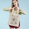 Borse per la spesa Double Side Haeckel Jellyfish Octopus Mollusc Cartoon Lady Tote Borsa da donna Fashion Market Shopper Bag