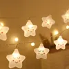 Tuindecoraties LED Smlie Cloud String Lights Fairy Garland Curtain Children Slaapkamer Lamp Chian Jaar Kerstmis Outdoor Decoratie 230525