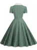 Feestjurken vrouwen spinnen casual tuniekjurk 2023 zomer korte mouw retro gewaad 60s 50s vintage rockabilly swing vestidos