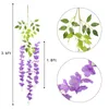 Dekorativa blommor 12st 3.6ft Wisteria Artificial Flower Vine Wreath Wedding Arch Decoration Fake Plant Leaf Rattan Slå murgröna vägg