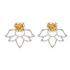 Stud Creative Detachable Rose Flower Earrings Romantic Gold Sier Hypoallergenic Designer Women Jewelry Gift Drop Delivery Dh5Ii