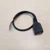 10 teile/los Adaptador USB 2,0 A Buchse Daten Power Kabel Terminal 28AWG 30 cm für PC DIY