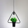 Pendant Lamps Geometry Wrought Iron Plant POTS Droplight Restaurant Boutique Green Store Decoration Hanging Lamp Dish