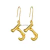 Urok projektantki Az Letter Colkings for Women Girls 26 LITHER ALPHABET 18K PLATED BAMBOO Dangle Keaning Prezent Prezent Dhvuk Dhvuk