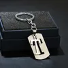 Key Rings Nieuwe DIY A-Z Hen's Metal Keychain Damesauto Keyring Simple Letter Name Keyholder Partij Gift Jewelry G230526