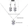 Orecchini Collana 16 Stili Set di gioielli per le donne Ciondolo con zirconi cubici Ballerino carino Ragazza Gufo Stella Fascino Orecchini Set Fo Fashion Drop Dh4Un