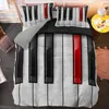 Bedding Sets Piano Keyboard Set 2/3pcs Musical Instrument Quilt Cover With Pillowcase Soft Microfiber Duvet Covers Drop