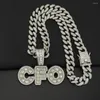 Pendant Necklaces CFO Letter Hip Hop Men Women Necklace Cuban Chain Iced Out Bling HipHop Fahion Party Jewelry Accessory