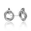 Charm ny ankomst dubbelskikt spiralcirkel örhänge minimalism metall runda studörhängen för kvinnor bästa smycken gåvor släpp leverans dhgka