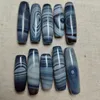 Loose Gemstones 10pcs/lot Natural Silk Agate Dzi 40-50mm Blue Wonderful Pattern Beads Jewelry Rare Breeds Ethnography Handiwork Diy