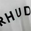 Designer modekläder tees tshirt rhude high street banner tryck lös korta ärmmar