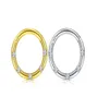 10pcs/lot Titanium Gems Seamless Hinged Segment Ring Clicker lage Nose/Lip/Ear Hoop Septum 16G Shine5555666
