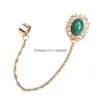 مقطع المسمار الخلفي العصري سلسلة شرابة المقطع أقراط أزياء المجوهرات للنساء الذهب مع الكفة الاكريليك الوردي الخضراء القرط S DH1QR