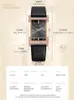 Wristwatches Fashion Ladies Wrist Watch Casual Vintage Square Leather Quartz Clock Diamond For Women 2023 Watches Elegant