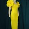 Party Dresses Plus Size Yellow ONTINVA Elegant Women Evening Wedding Dress America