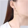 Stud Design Cubic Zirconia Heart Earrings For Women Fashion Love Cz Micro Pave Dangle Earring Ing Party Jewelry Gift Drop Delivery Dhl85