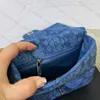 Moda Love Denim Chain Bag Designer Bag Crossbody Bolsa Sênior One ombro Bolsa de Luxo Camellia Pattern Denim Bag