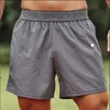 Lu heren yoga sportshorts outdoor fitness sneldrogende shorts effen kleur casual hardloopbroek