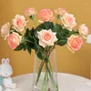Decoratieve bloemen 10 stks kunstmatige minnaar roze hydraterende echte touch nep voor huisdecor bruid bouquet feest feestdag cadeau