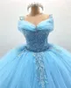 Quinceanera sukienki Księżniczki Aplikacje Kryształowy koralik ukochany suknia balowa z tiulowym koronkowym up plus size słodka 16 debiutanta przyjęcie urodzinowe vestidos de 15 anos 132