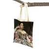 Sacs à provisions Vintage peinture à l'huile Art dame fourre-tout sac à main dessin animé à la fois imprimer décontracté toile réutilisable Europe femmes épaule sac de voyage