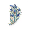 Brosches PD 2023 Brosch 9Color Flower Leaf Form High-End Exquisite Glass Metal Winter Clothing Accessories Sunflower Smycken