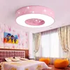 Luzes de teto modernas Lue LED simples e estrela redonda Macaron Betadão Kids Room Rosa Lâmpada Azul Montada Lâmpada para Baby Lighture