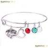 Bracelets de charme Crystal Heart I Love You Mom Bangles