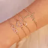 Bracelet 4 pièces/ensemble Simple infini amour Zircon ECG motif pendentif chaîne Bracelet pour femmes mode bijoux cadeau accessoires