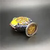 Charms Retro Snuff Bottle Pendant Beeswax Stone Inlaid With Brass Powder Cigarette Locket Handicraft Accessories