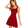 Casual Dresses Women's Sexy Mini Dress Summer Fashion Solid Color Sleeveless Suspender A-Line Beach Party Skater Vestidos